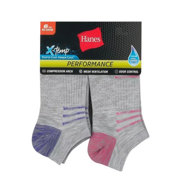 Hanes Womens Performance No Show Socks - Picture 1 of 4